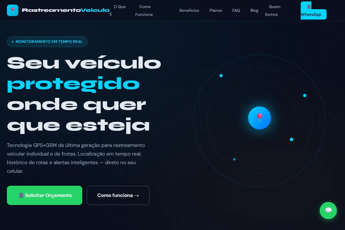 Página inicial do projeto Rastreamento Veículo